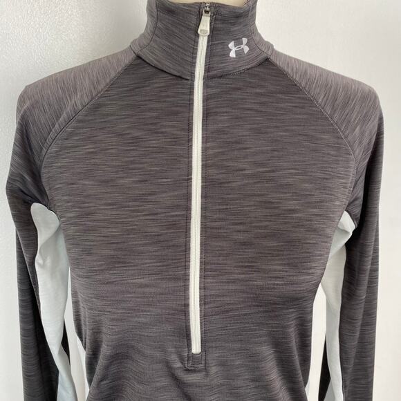 Under Armour Coldgear Pullover Top 1/2 Zip Long Sleeve Womens Sz Med Thumbholes - Picture 6 of 10